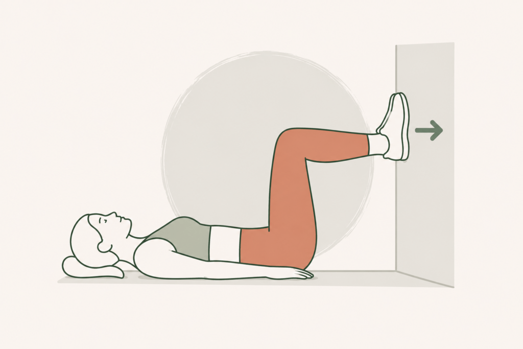 Übung gegen Osteoporose: Beinpresse gegen die Wand