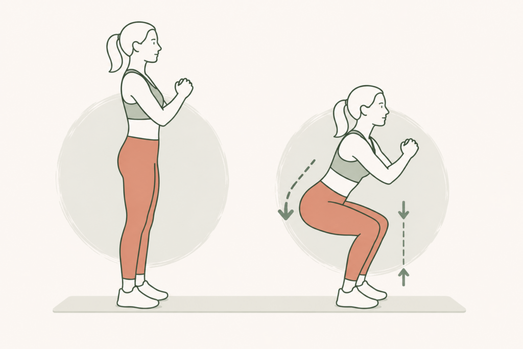 Übung gegen Osteoporose: Squat